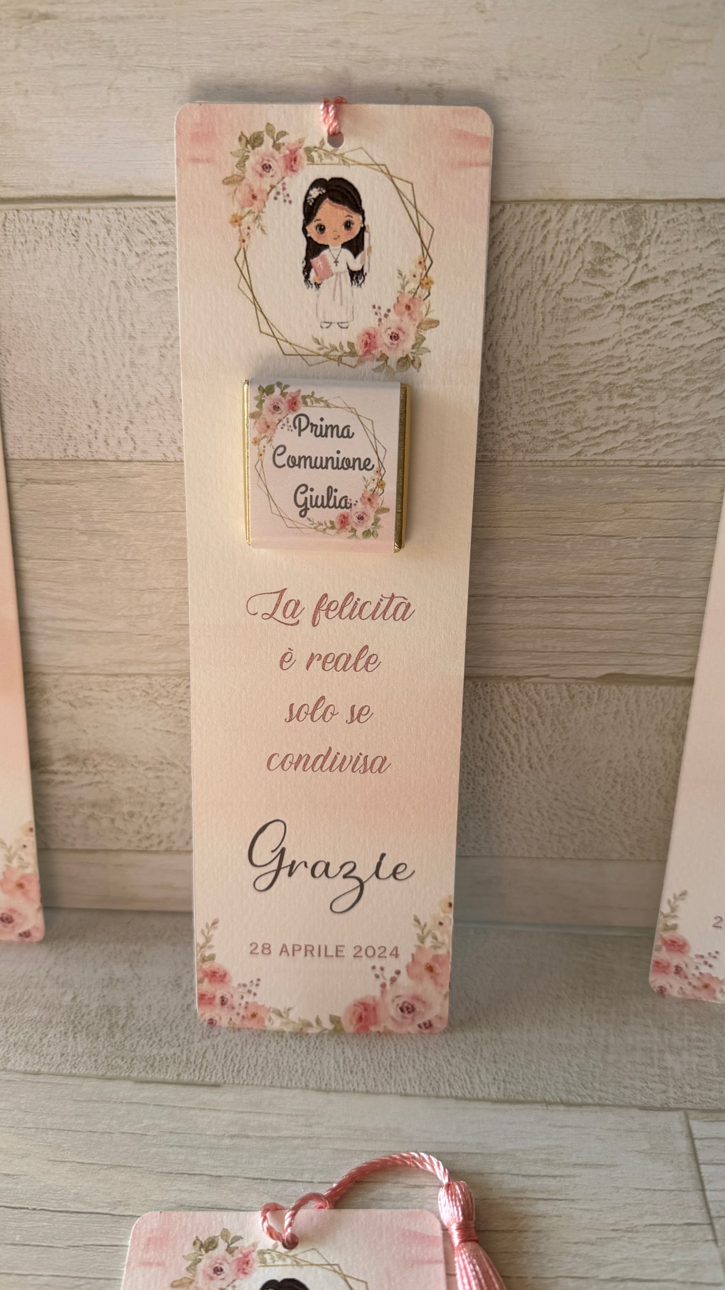 Segnaposto con cioccolatini personalizzabili