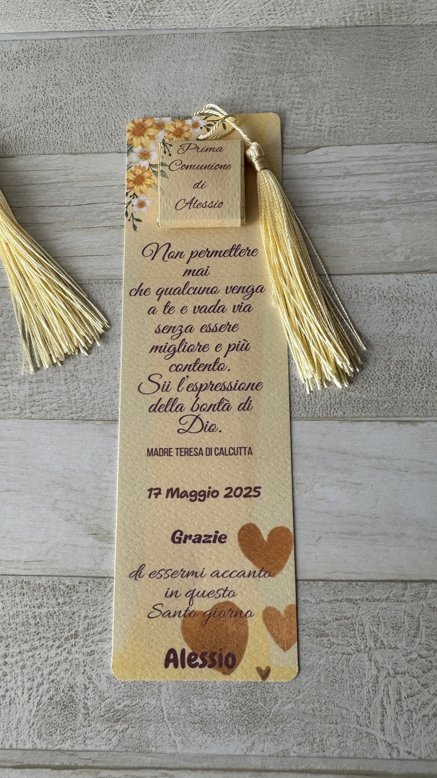 Segnaposto Comunione e Cresima - Segnalibro con Cioccolatini Personalizzati