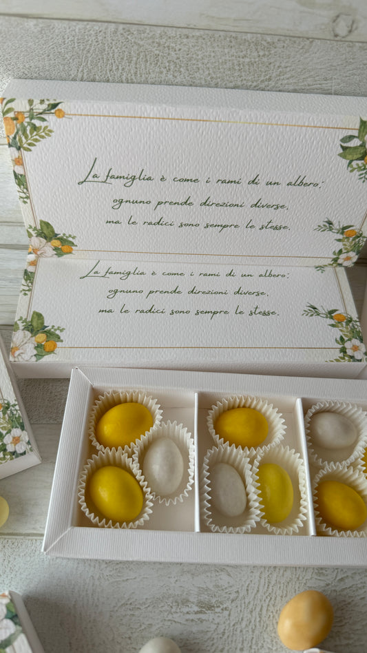 Porta confetti in scatola degustazione personalizzabile - 9 confetti