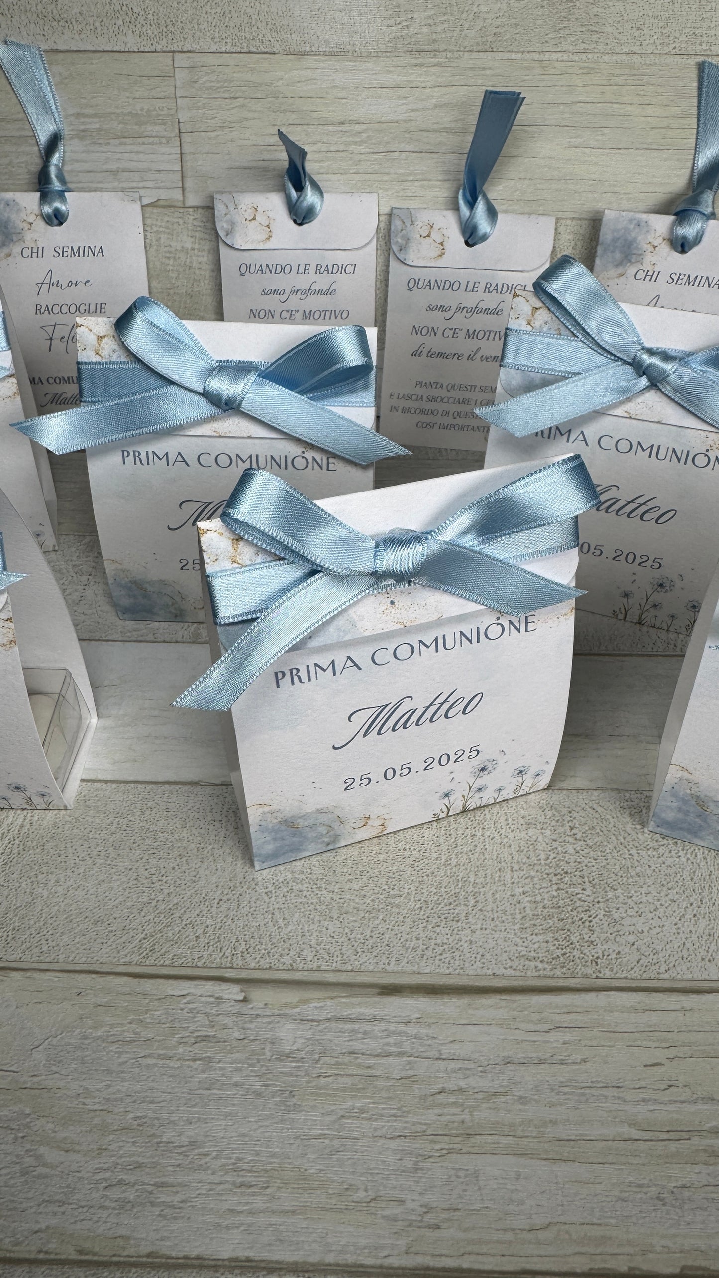Porta confetti a bustina personalizzata Comunione & Cresima