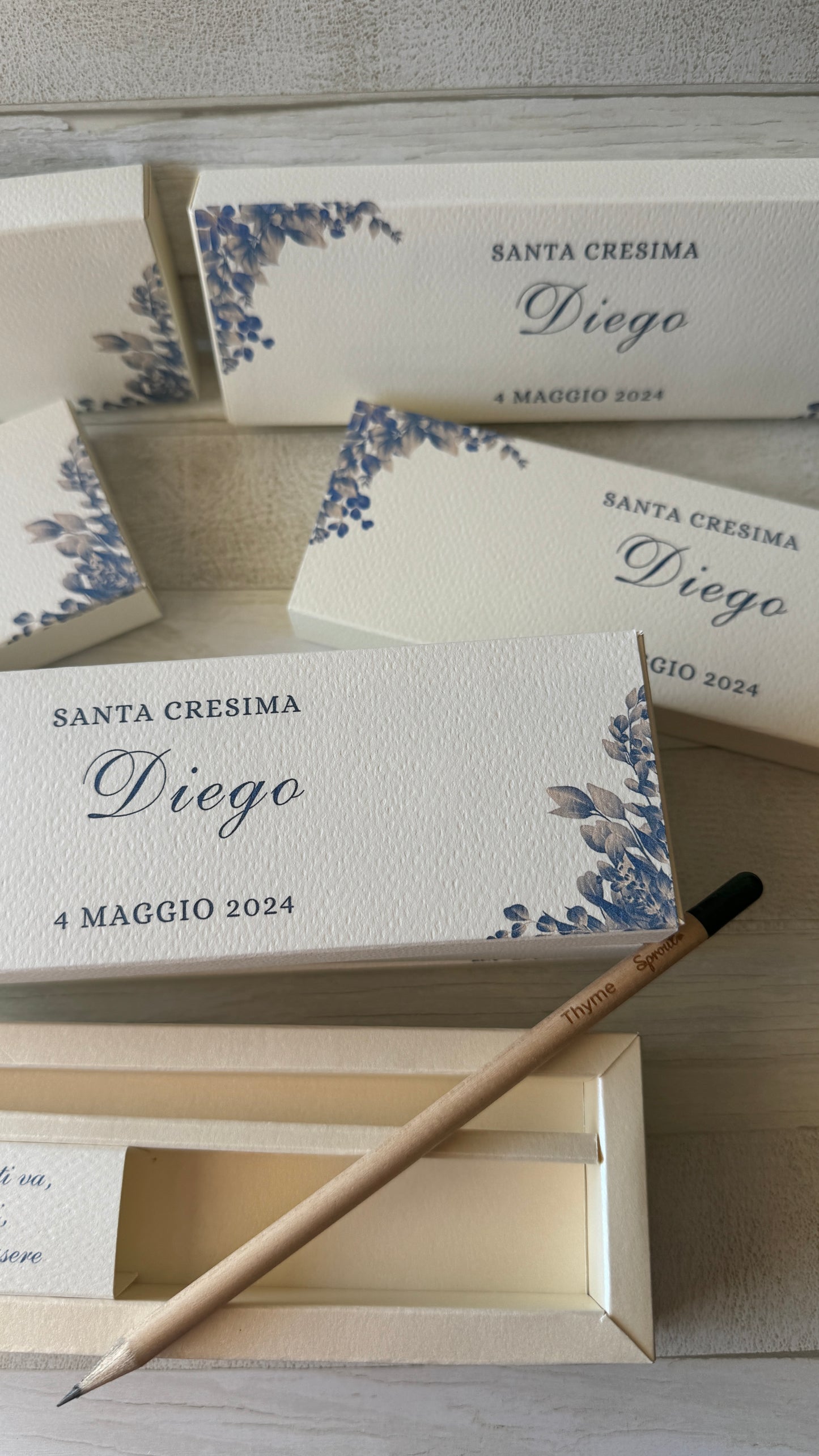 Cofanetto regalo personalizzato per Comunione-Cresima con Matita Seminabile