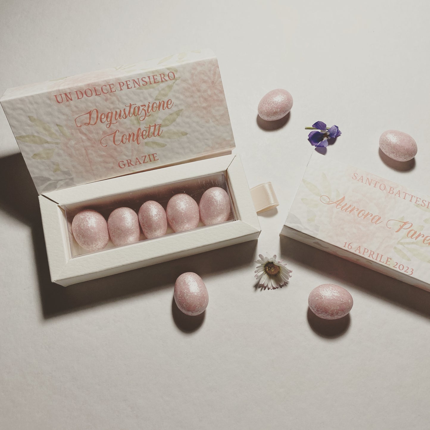 Porta confetti in scatola degustazione personalizzabile - (cm 7x3x2)