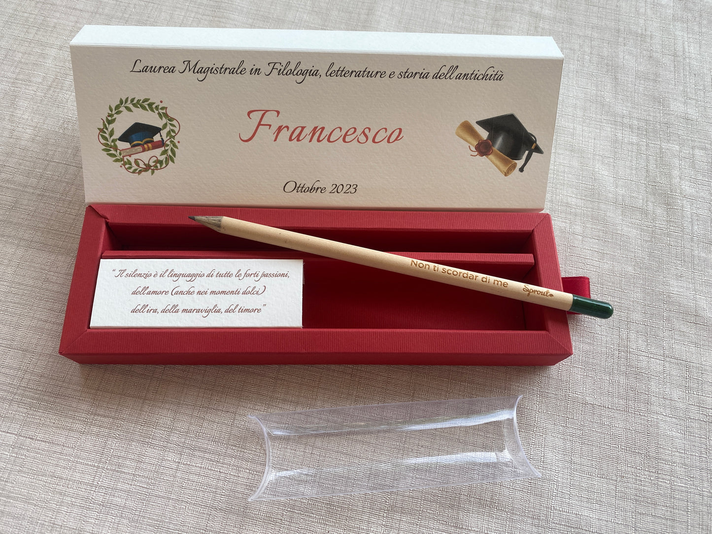 Cofanetto regalo personalizzato per Laurea con Matita Seminabile