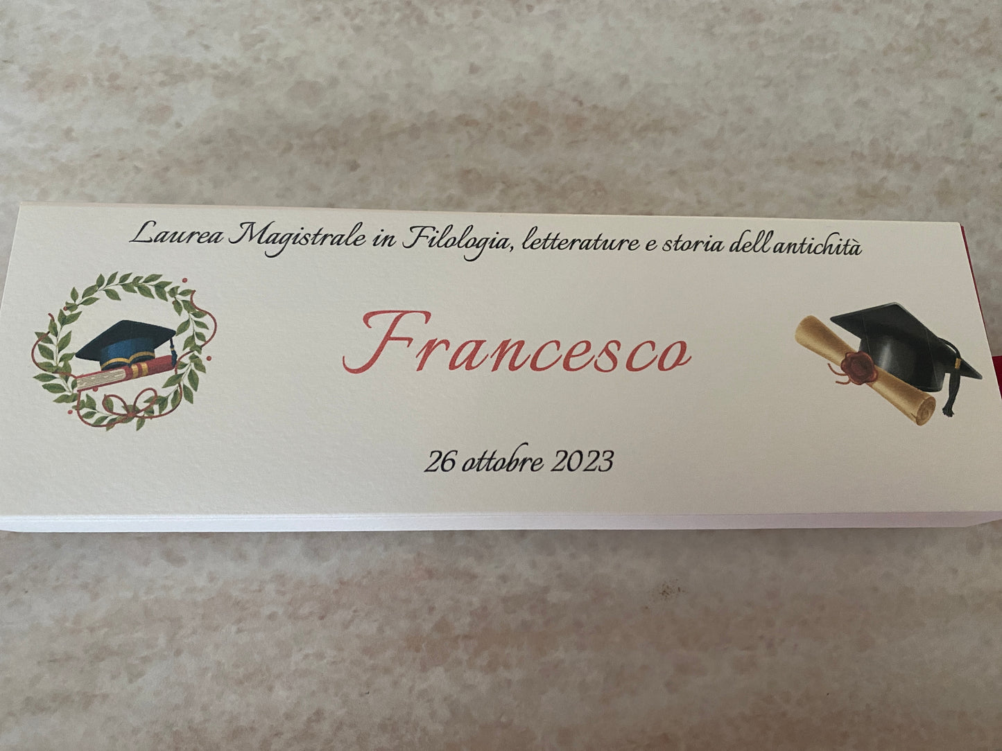Cofanetto regalo personalizzato porta matita o penna per Laurea