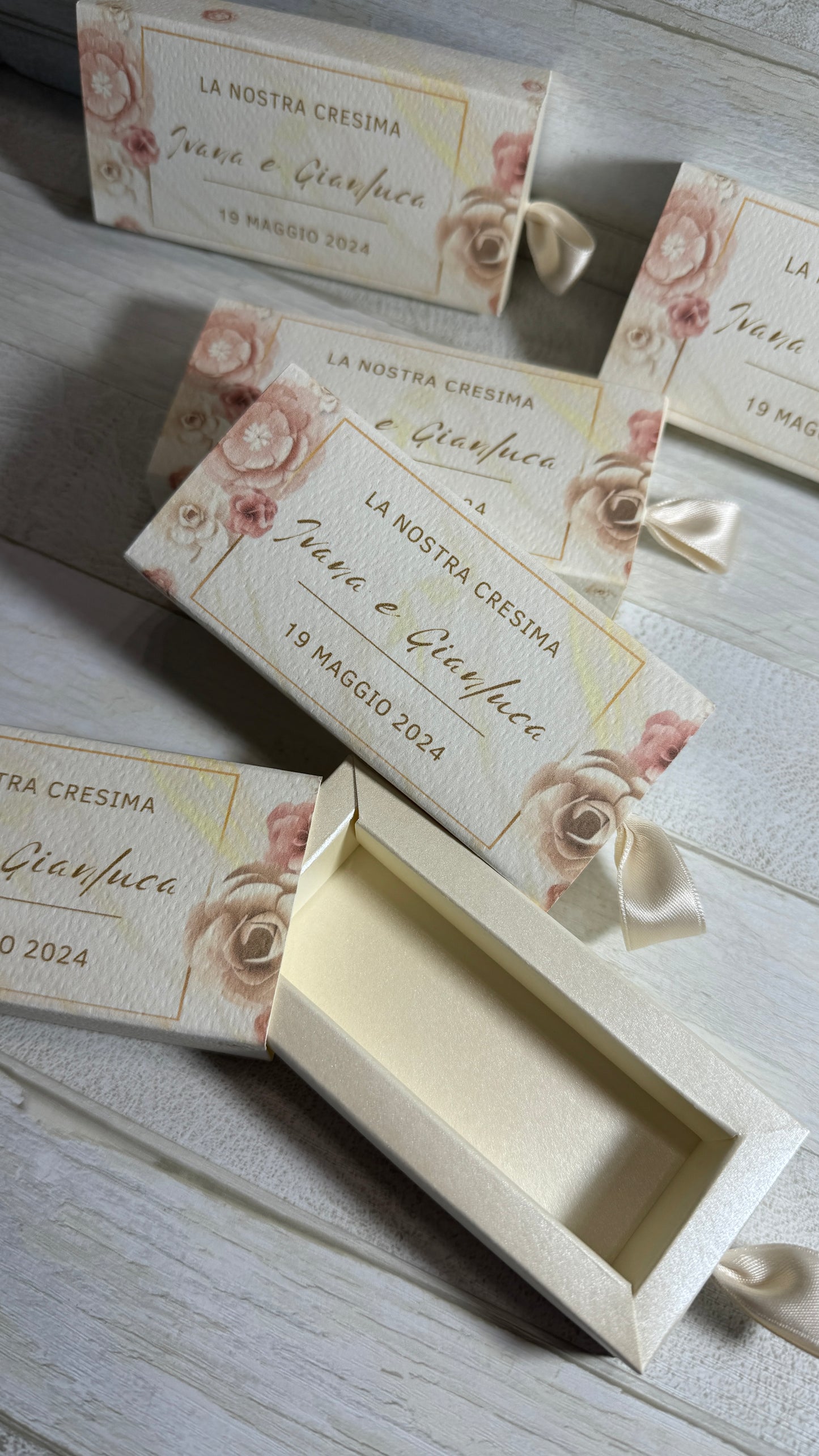 Porta confetti in scatola degustazione personalizzabile - (cm 7x3x2)