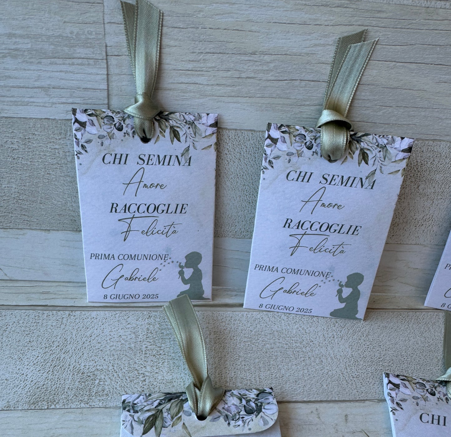 Segnaposto in bustina personalizzata con semi "Fiori" - specifici su richiesta