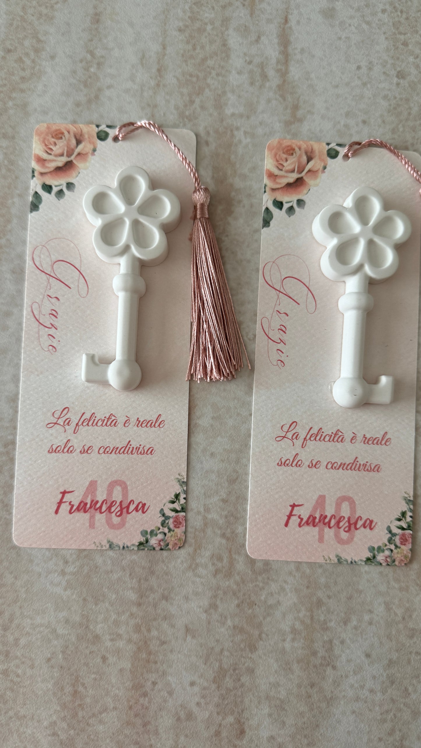 Segnaposto chiave gessetto profumato personalizzato Comunione & Cresima