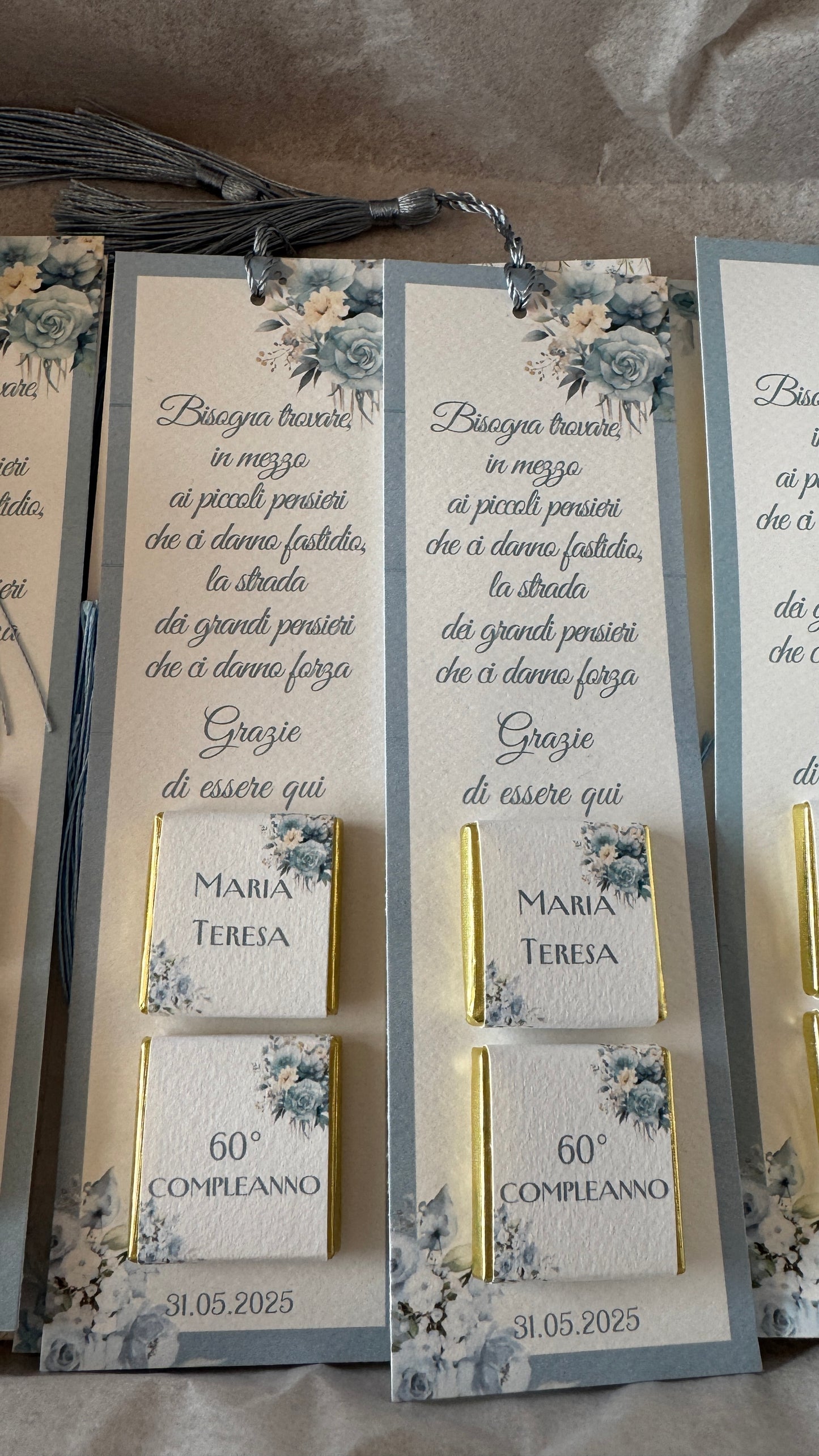 Segnaposto Compleanno - Segnalibro con Cioccolatini Personalizzati