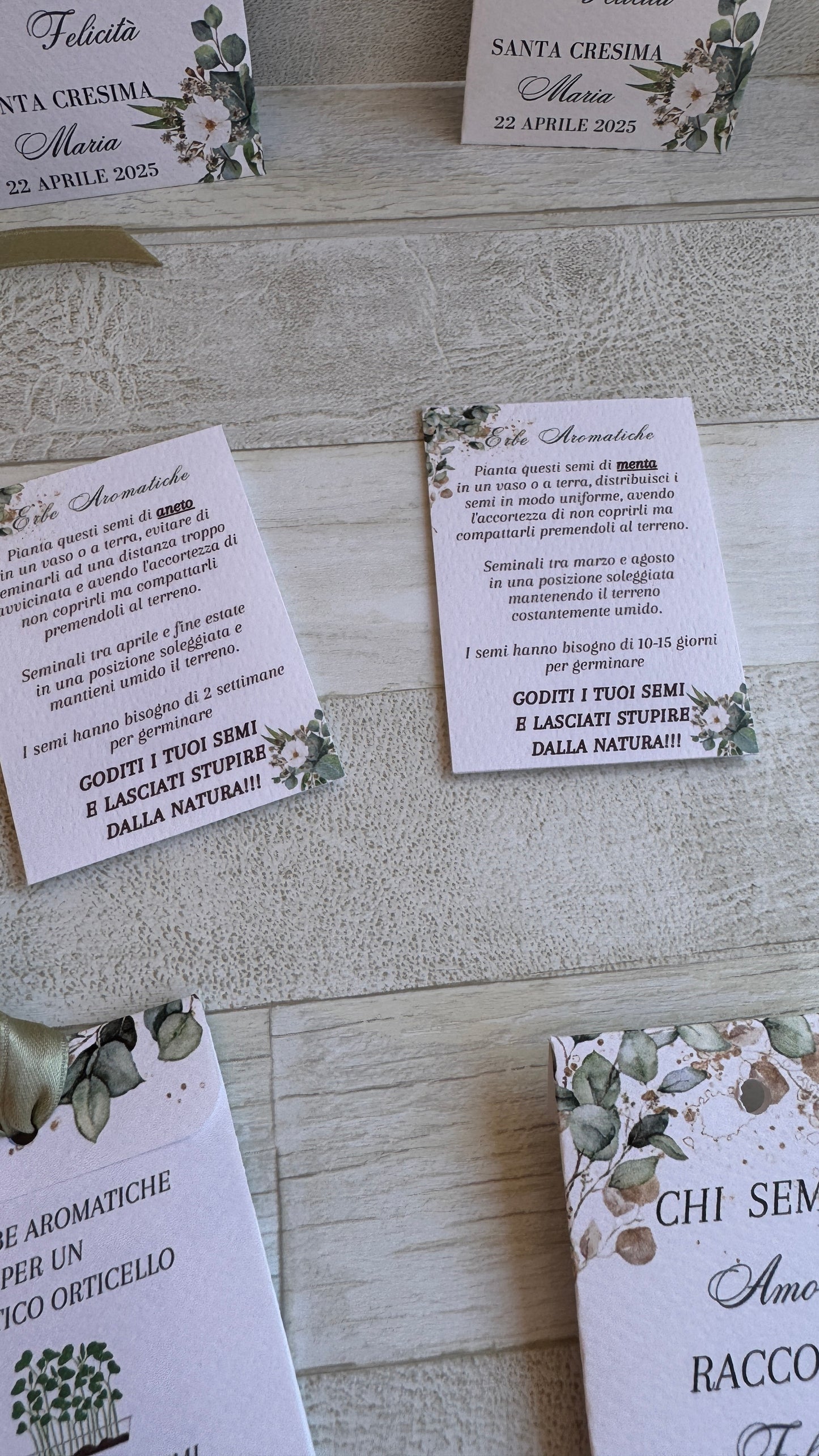 Segnaposto in bustina personalizzata con semi "Erbe Aromatiche"