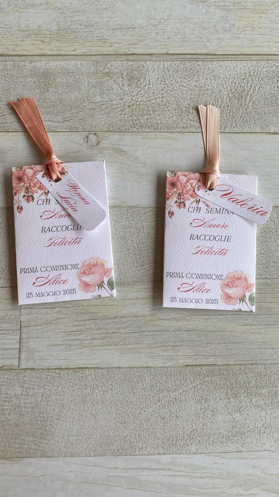 Segnaposto Comunione e Cresima – Bustina con Semi "Erbe Aromatiche" Personalizzata