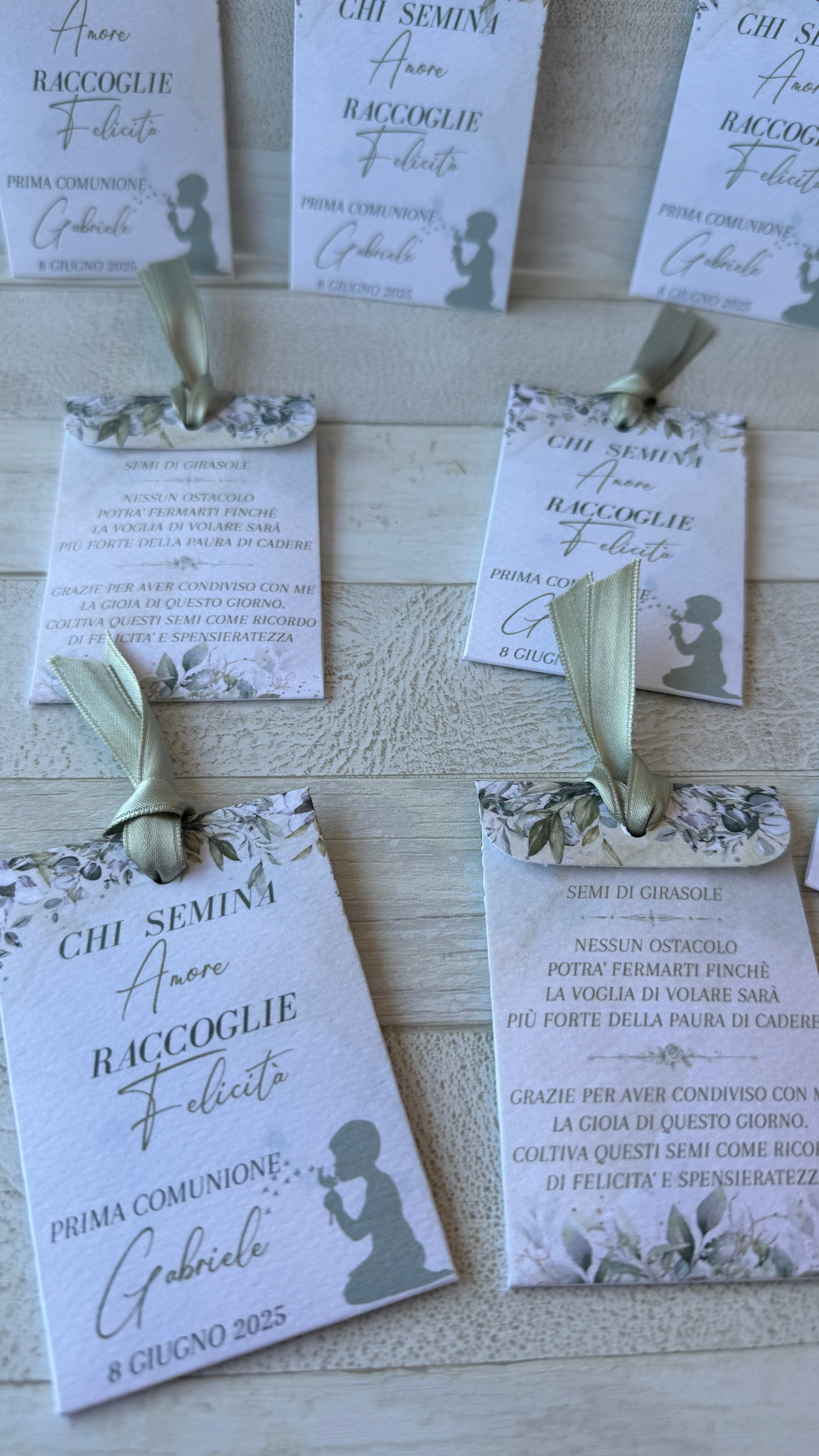 Segnaposto in bustina personalizzata con semi "Fiori" - specifici su richiesta