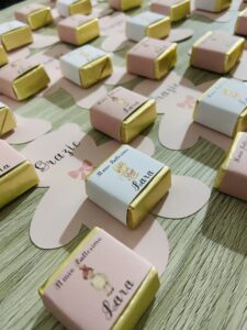 Segnaposto con cioccolatini personalizzabili