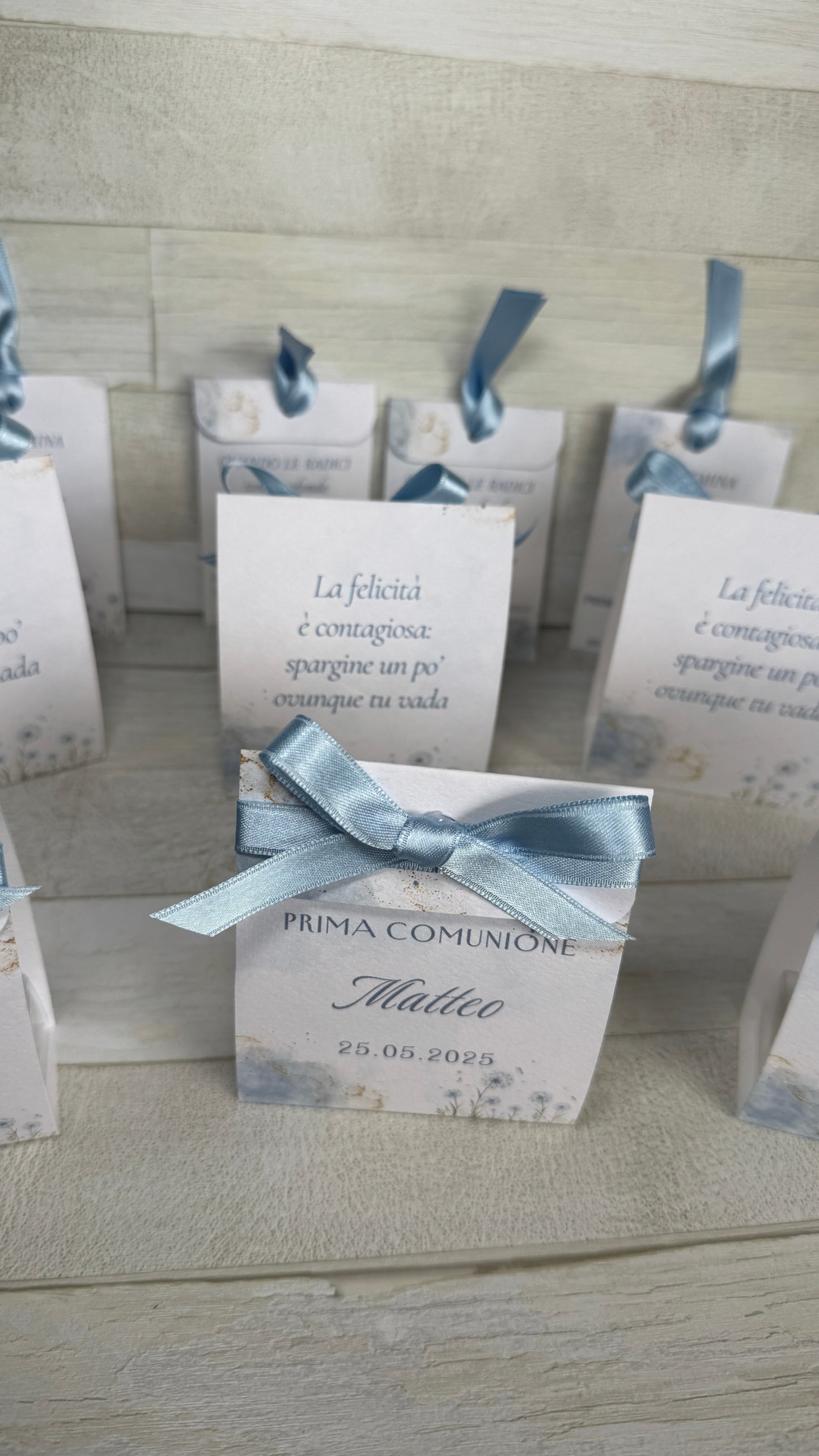 Porta confetti a bustina personalizzata Comunione & Cresima