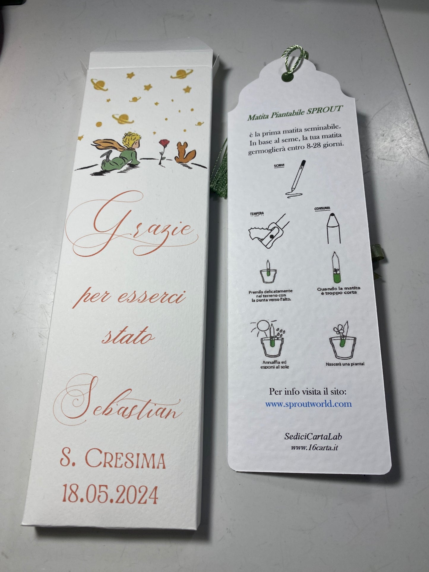 Segnalibro Personalizzato Comunione-Cresima con Matita Seminabile