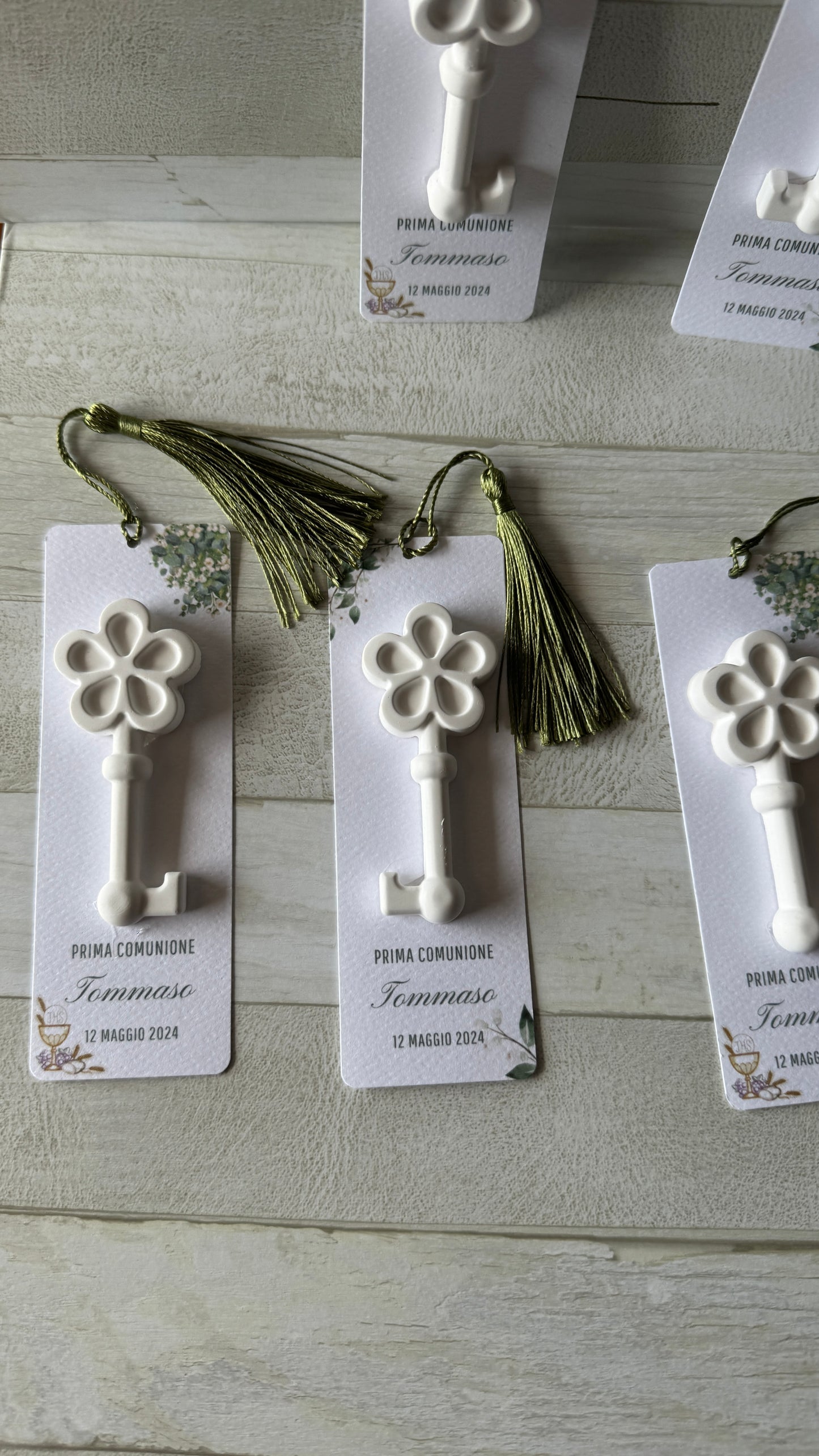 Segnaposto chiave gessetto profumato personalizzato Comunione & Cresima