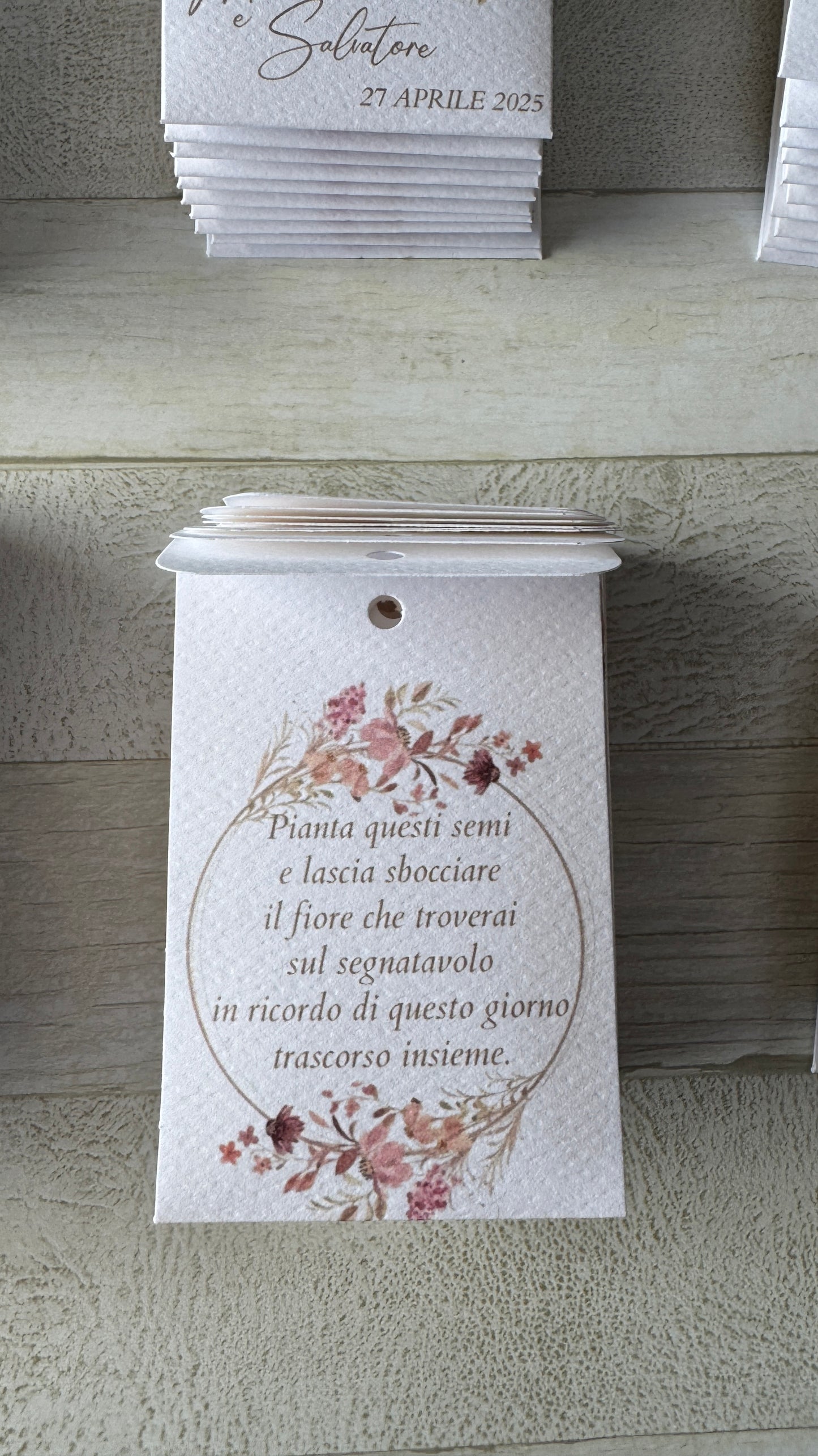 Segnaposto in bustina personalizzata con semi "Fiori" - specifici su richiesta