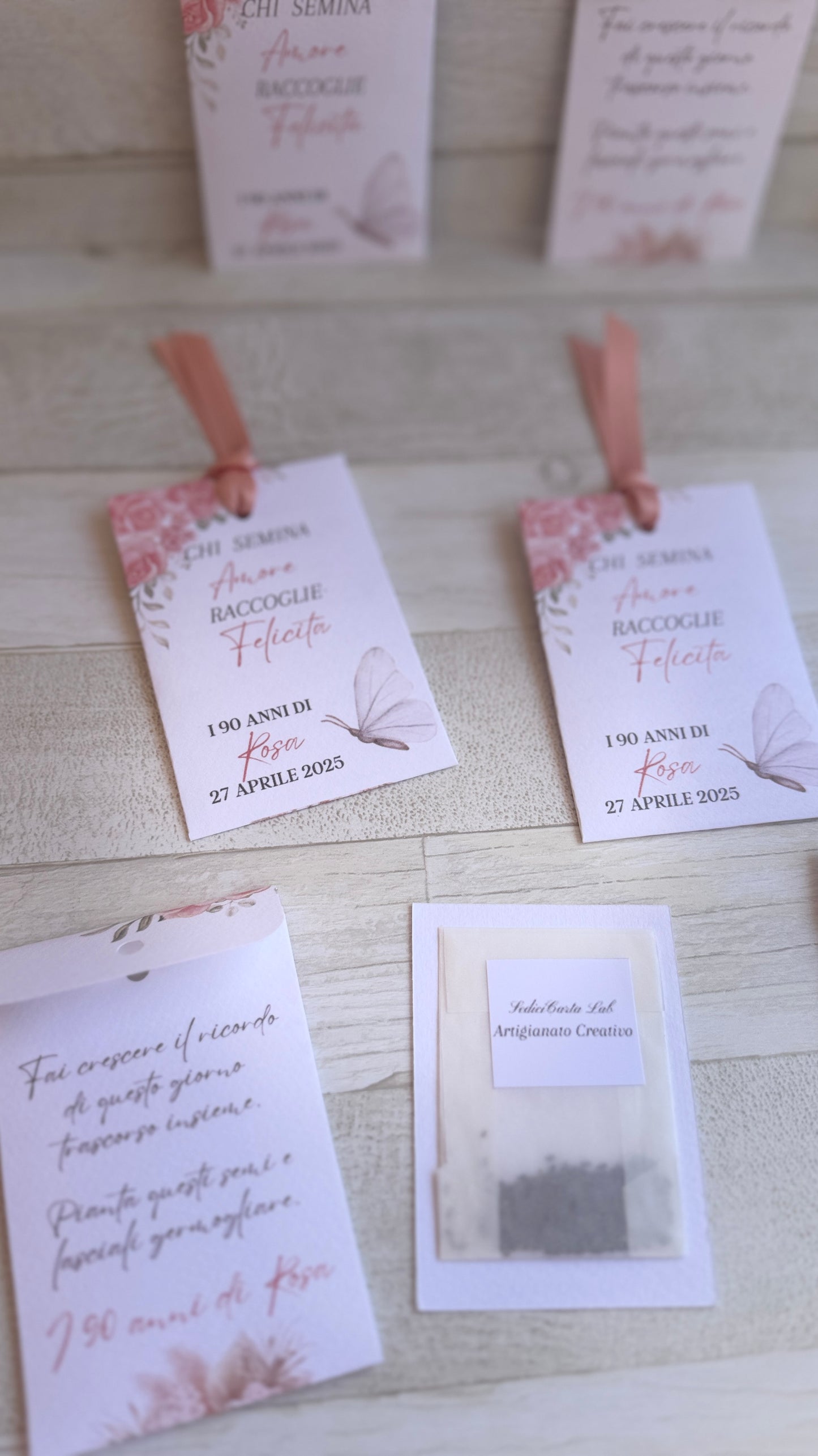 Segnaposto in bustina personalizzata con semi "Fiori" - specifici su richiesta