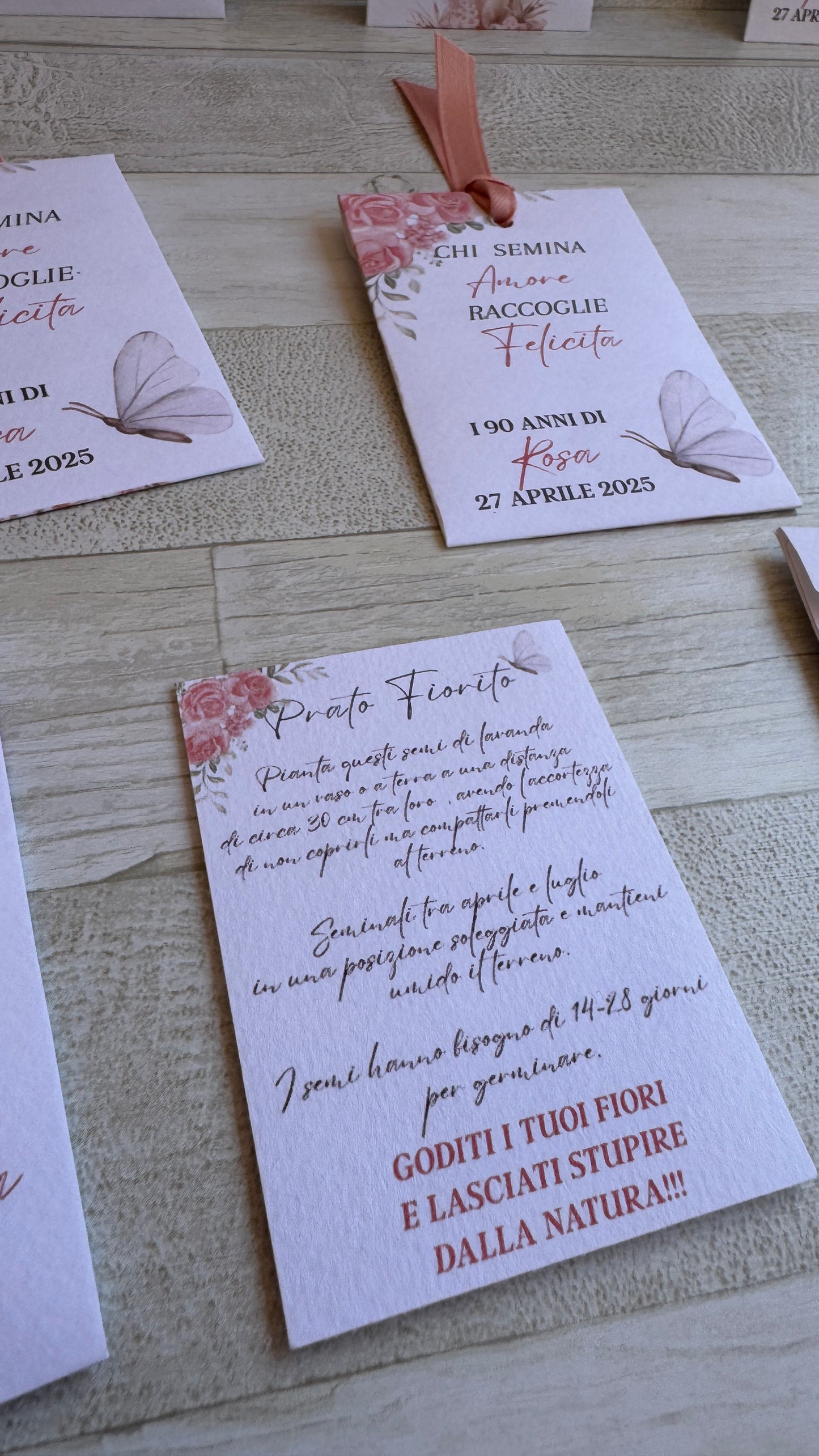 Segnaposto in bustina personalizzata con semi "Fiori" - specifici su richiesta