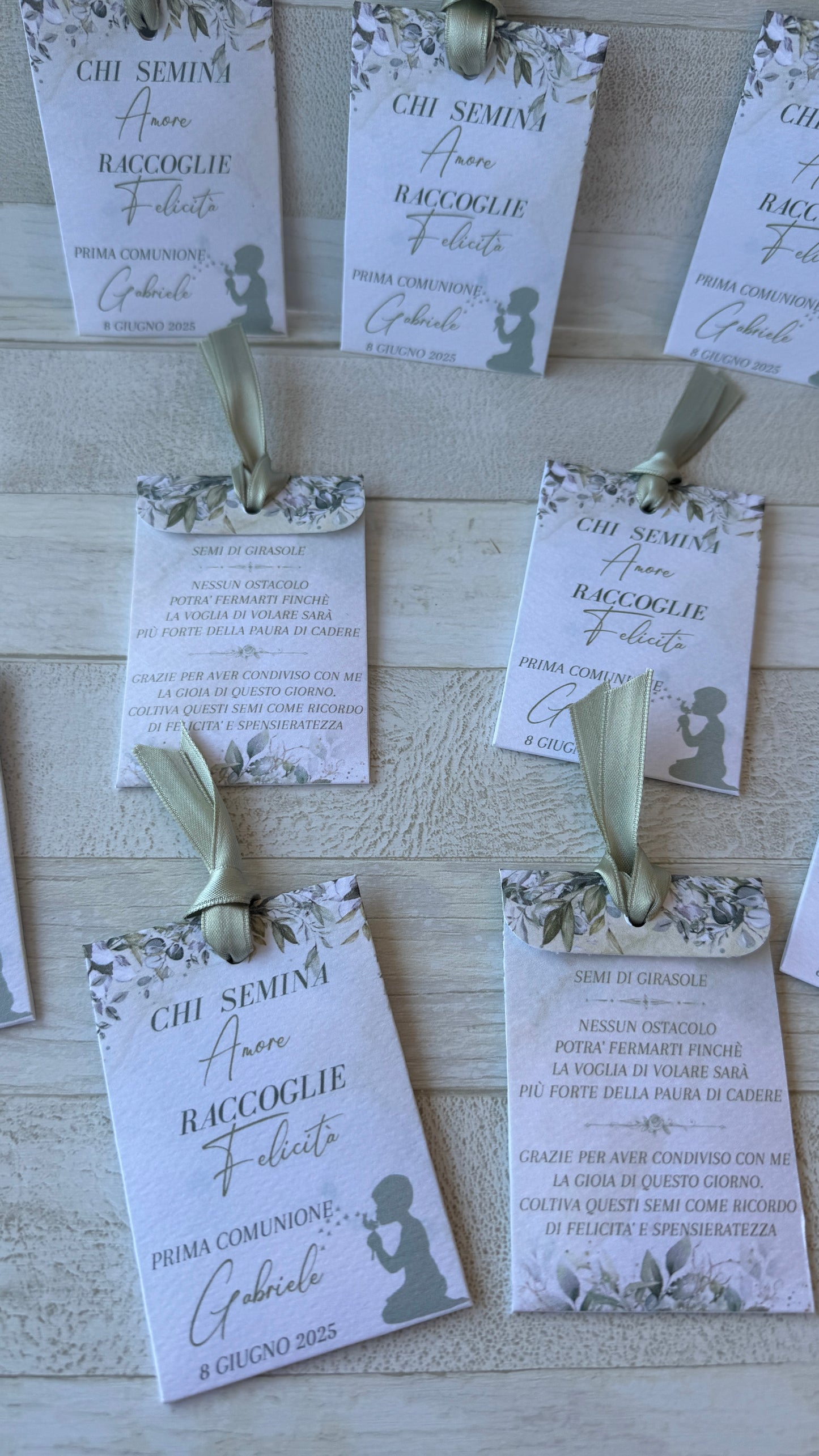 Segnaposto in bustina personalizzata con semi "Fiori" - specifici su richiesta