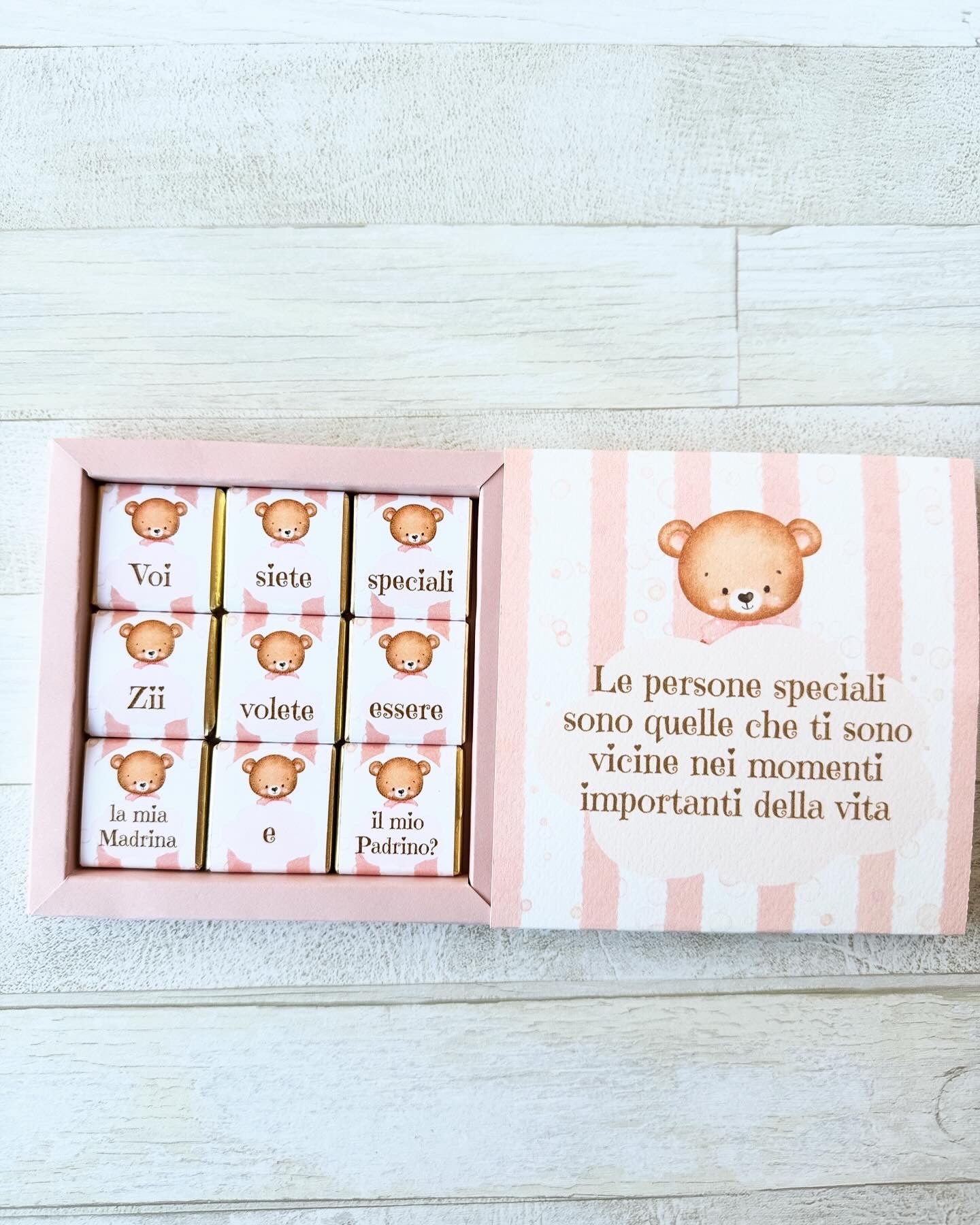Scatola fiammifero personalizzata Battesimo con cioccolatini