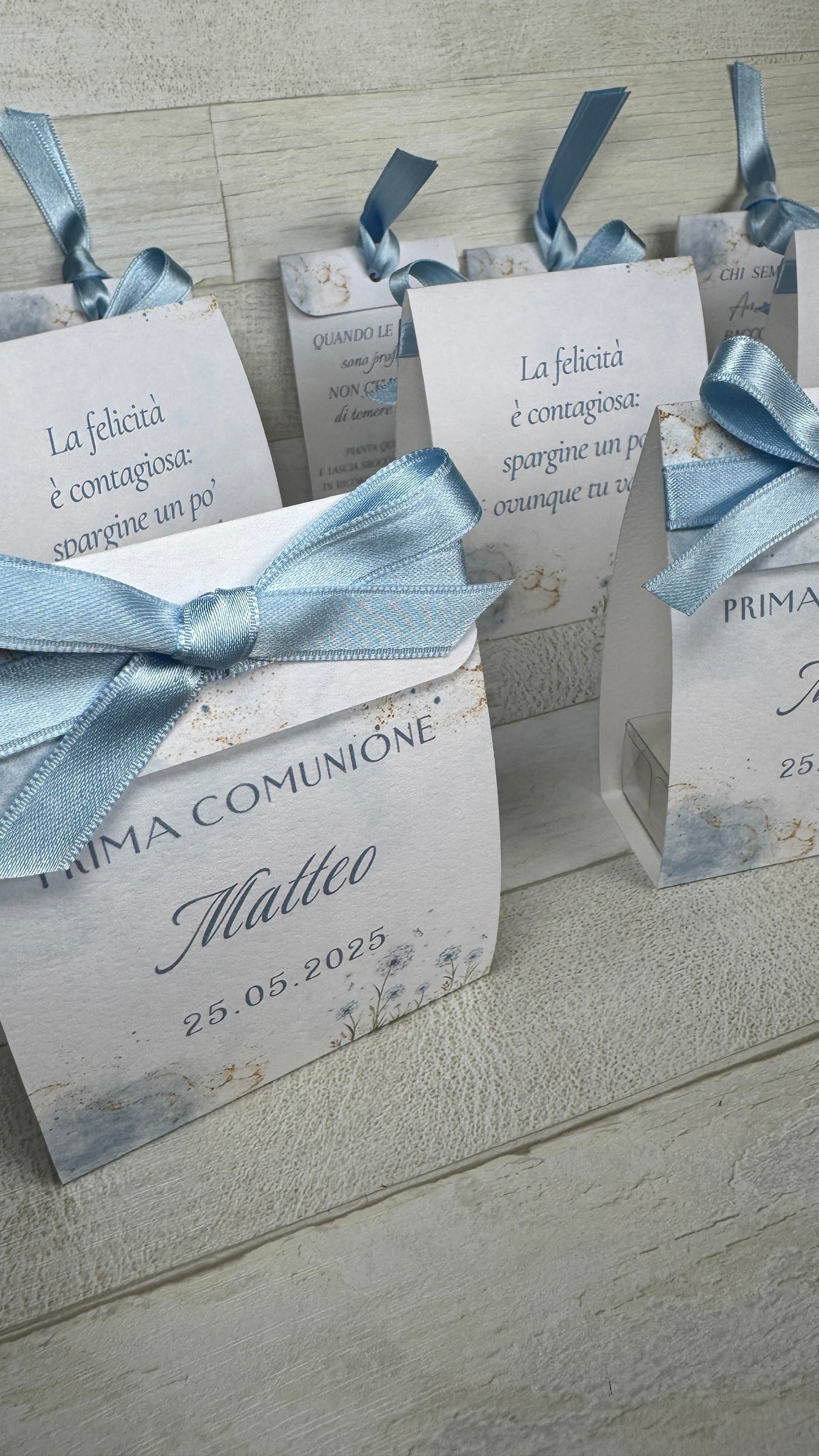 Porta confetti a bustina personalizzata Comunione & Cresima