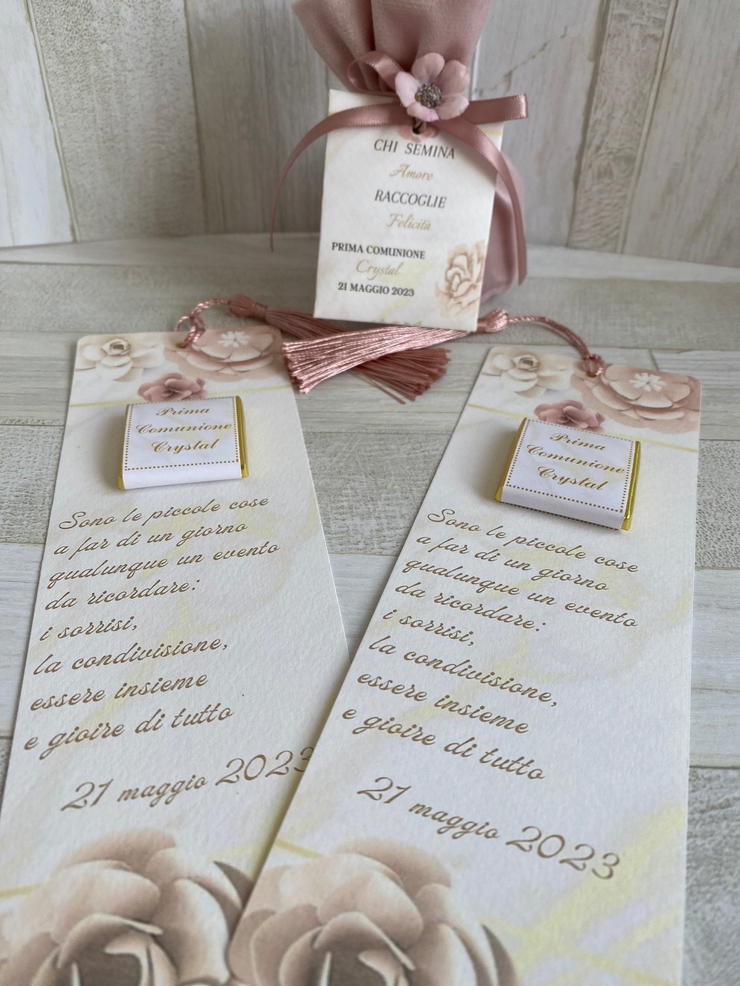 Segnaposto con cioccolatini personalizzabili - 33x33mm