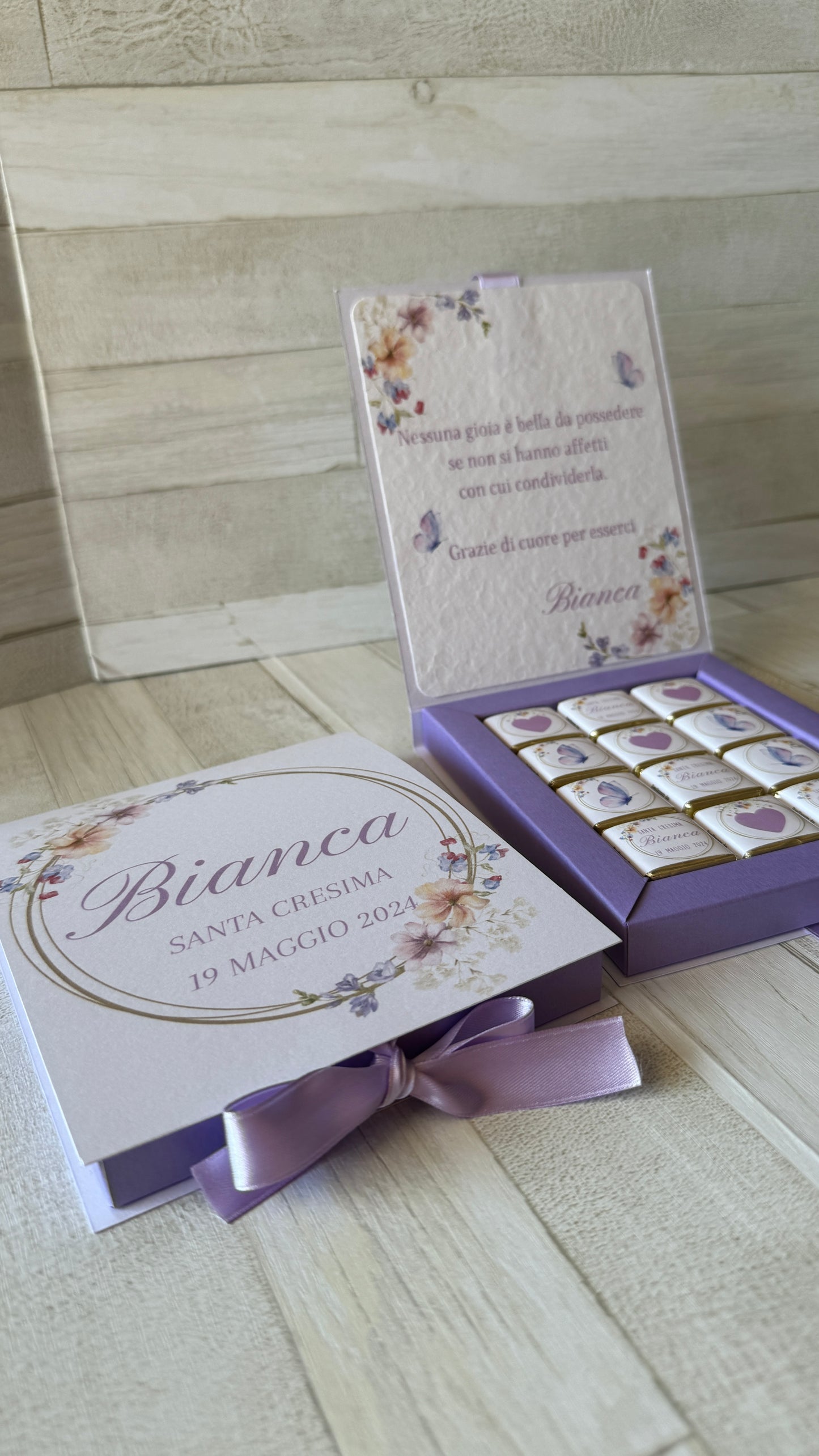 Scatola con cioccolatini personalizzabile - 25x25mm
