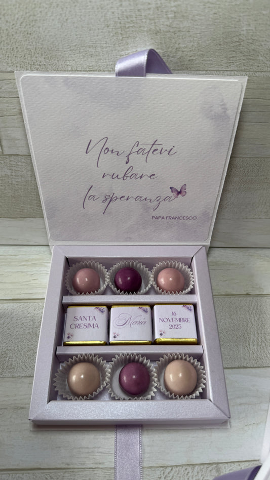 Porta confetti e cioccolatini Comunione e Cresima – Cofanetto a libro personalizzato