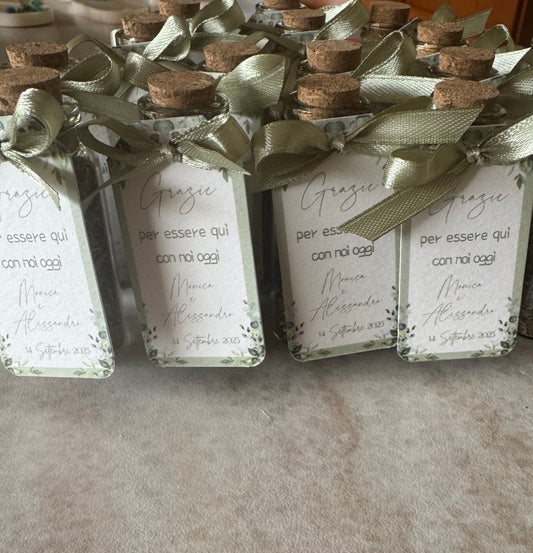 Segnaposto con spezie in provetta personalizzata Matrimonio&Nozze