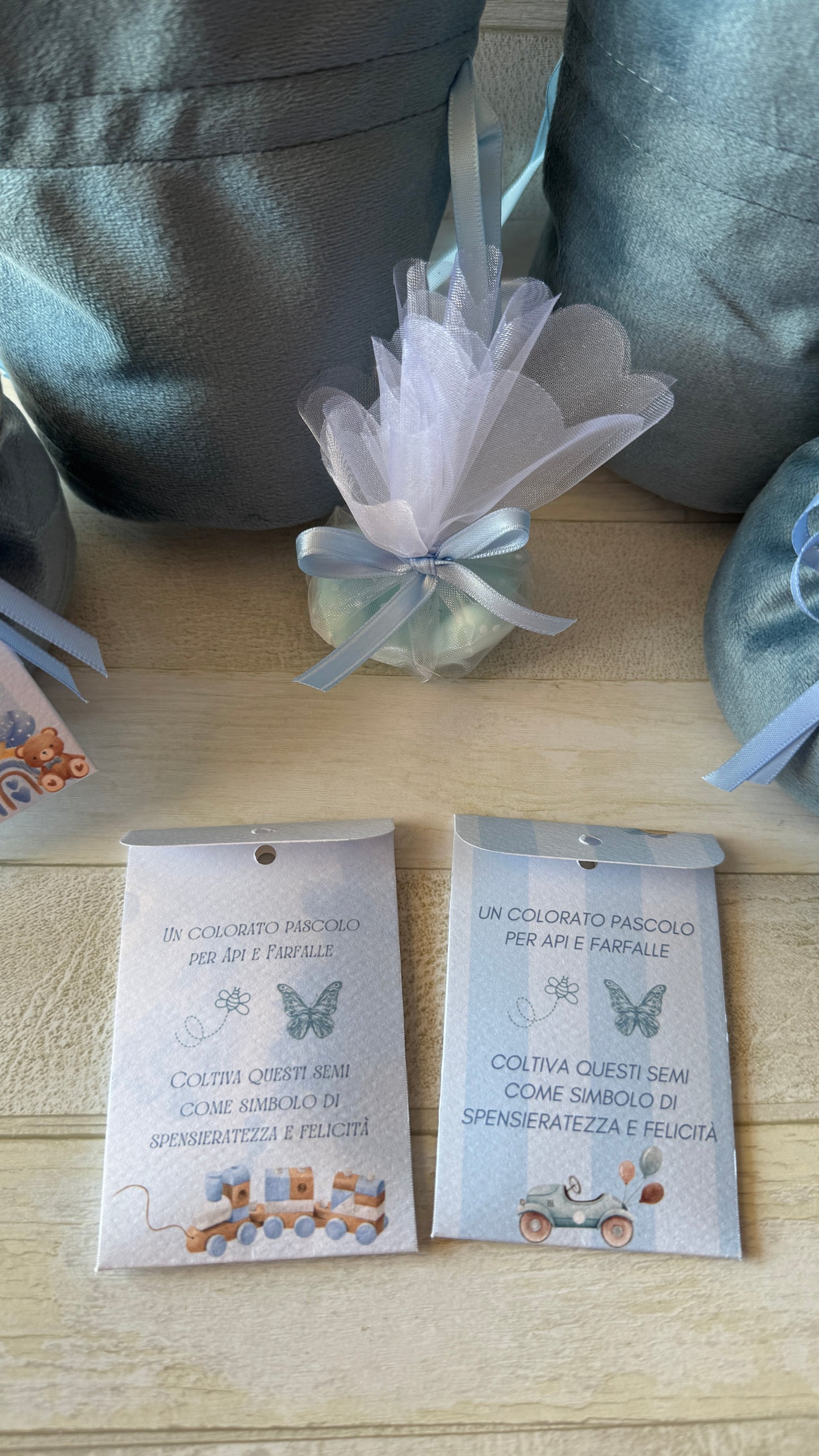 Porta Confetti in Sacchettino vellutino personalizzato Battesimo