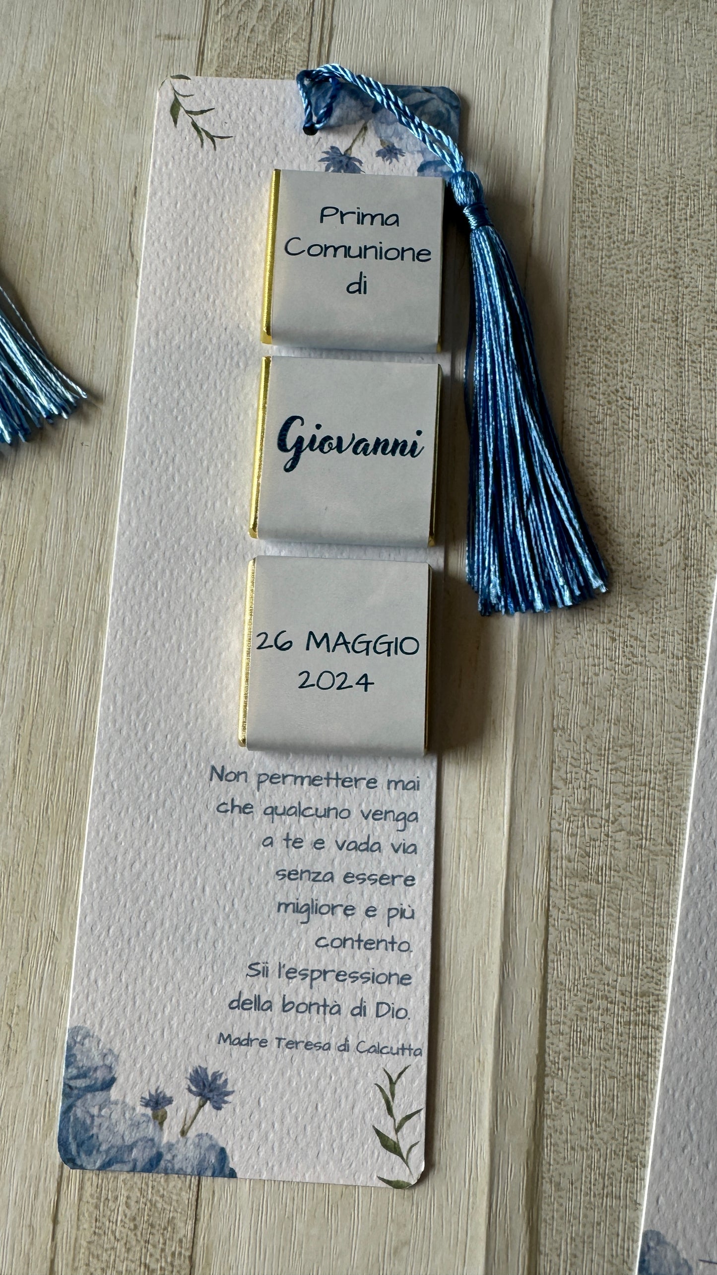 Segnaposto con cioccolatini personalizzabili