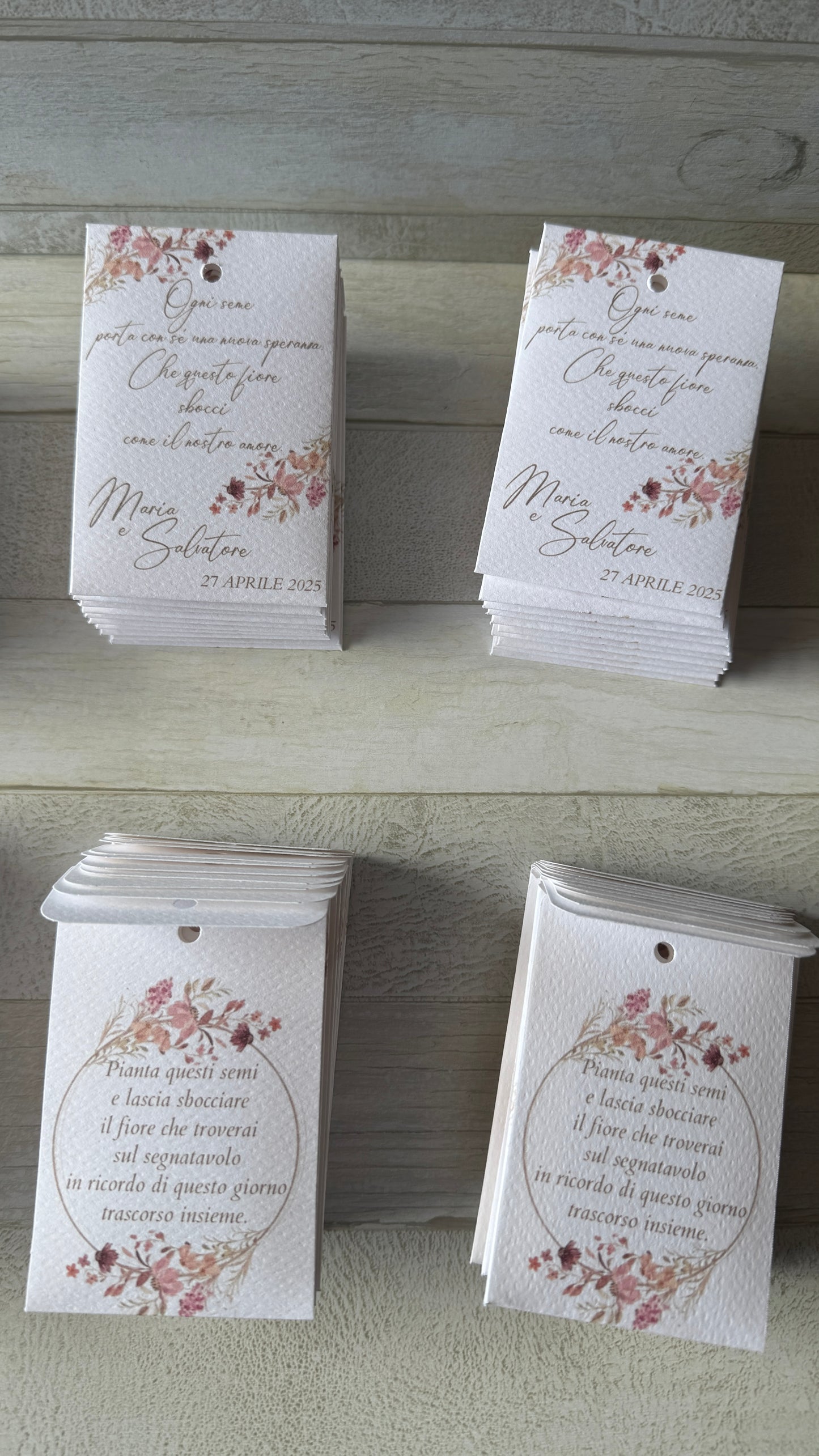 Segnaposto in bustina personalizzata con semi "Fiori" - specifici su richiesta