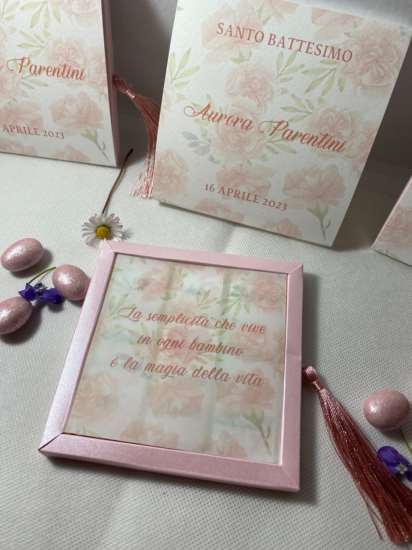 Scatola fiammifero personalizzata Battesimo con cioccolatini