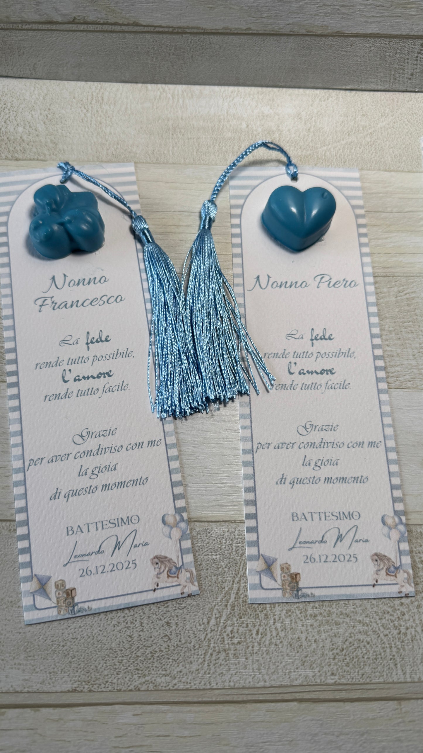 Segnaposto Battesimo – Segnalibro con Profumatore in Cera di Soia Tema Natura