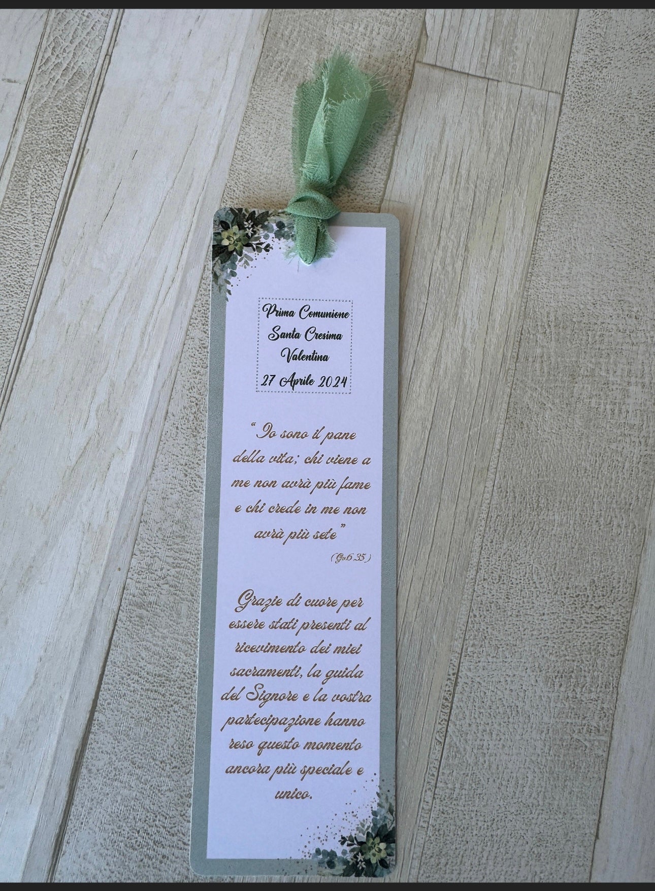 Segnaposto a segnalibro personalizzabile