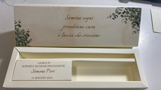 Cofanetto regalo personalizzato porta matita o penna per Laurea