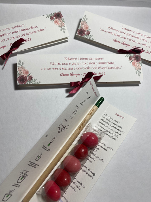 Confezione regalo porta Matita Seminabile personalizzata per Laurea