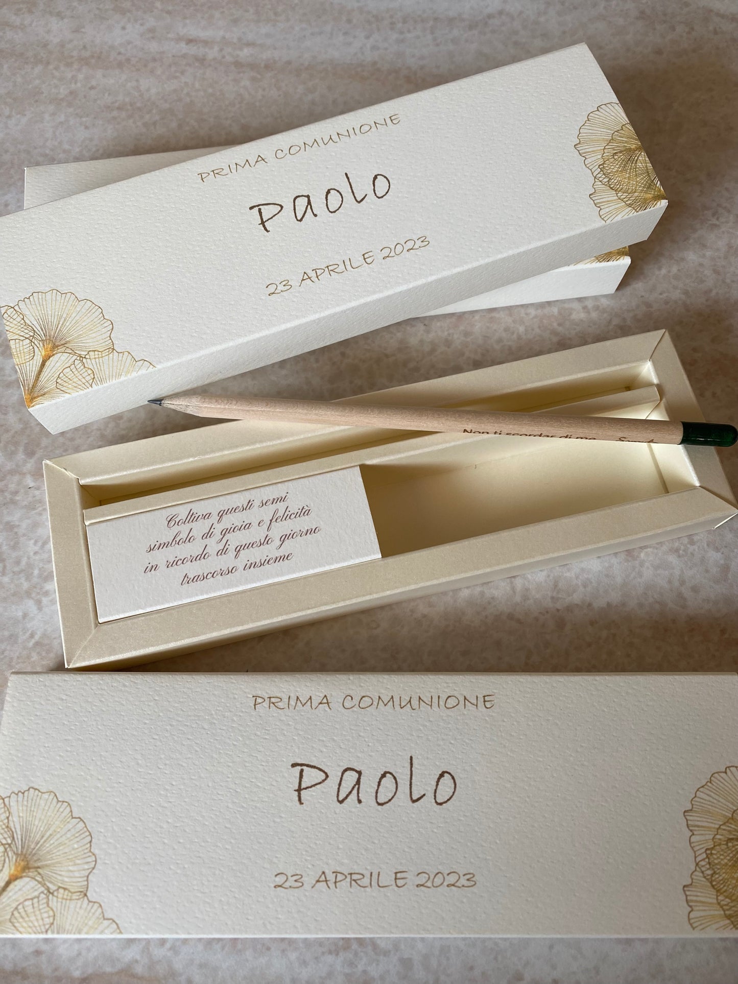 Cofanetto regalo personalizzato per Comunione-Cresima con Matita Seminabile