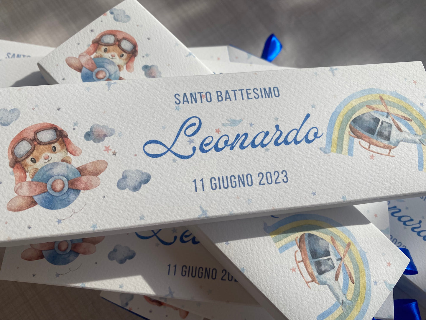 Cofanetto regalo personalizzato per Battesimo con Matita Seminabile e Confetti