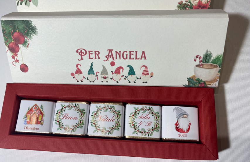 Scatola con cioccolatini personalizzabile - 25x25mm