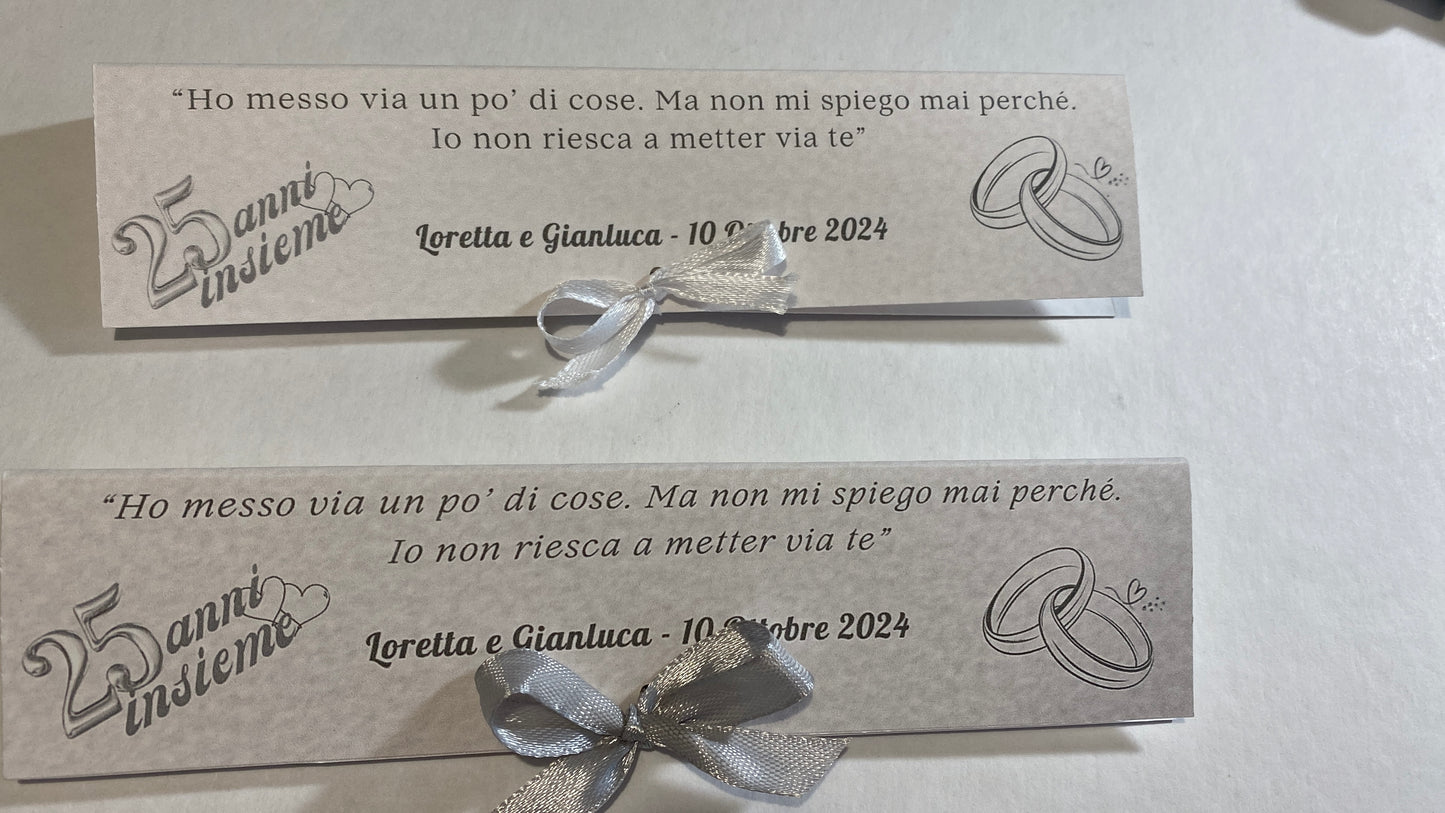 Confezione regalo porta Matita Seminabile personalizzata per Anniversario Nozze