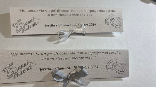 Bomboniera Anniversario Nozze – Astuccio Pieghevole con Matita Seminabile