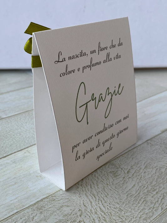 Porta confetti a bustina personalizzata Battesimo& Nascita