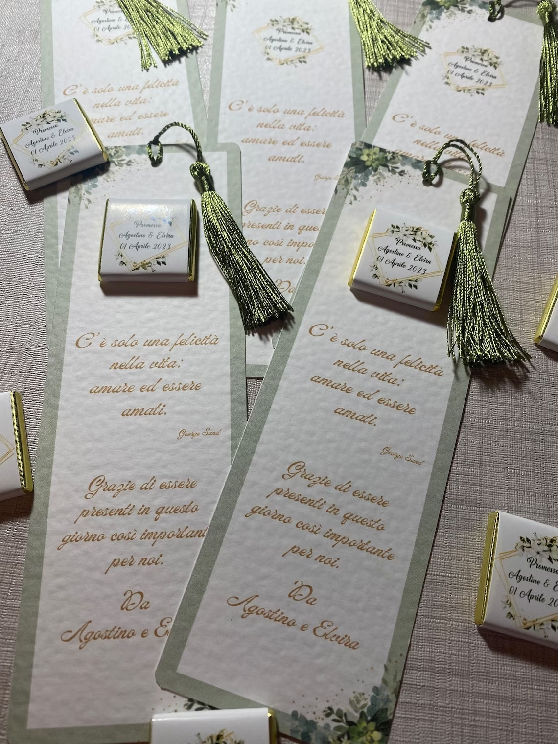 Segnaposto con cioccolatini personalizzabili