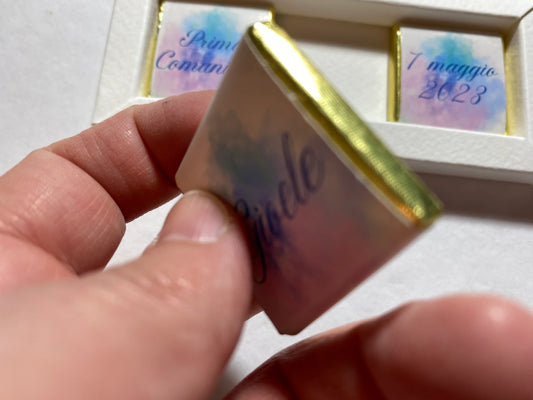 Cioccolatini personalizzabili sfusi - di "cortesia" - 33x33mm