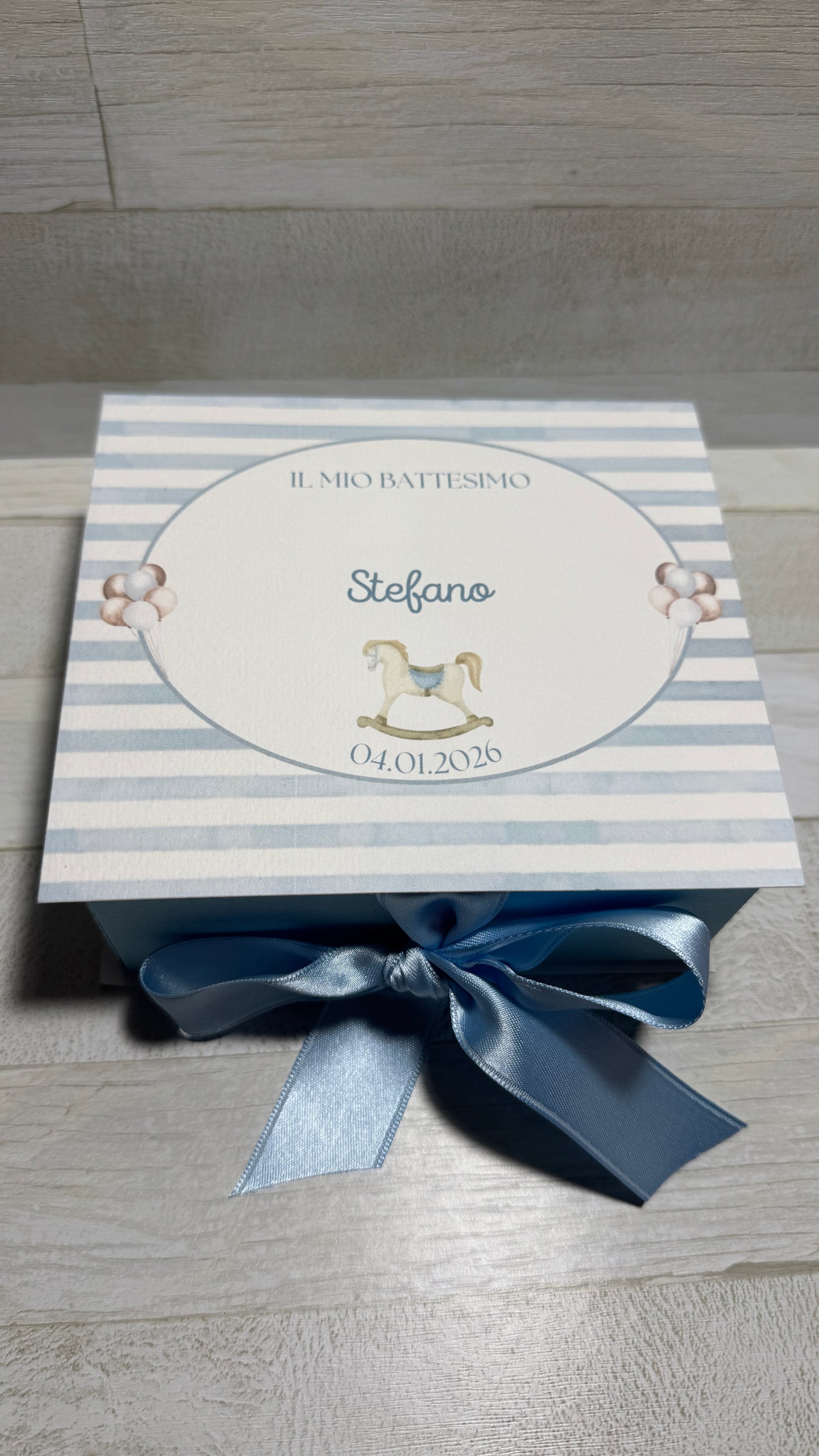 Bomboniera Battesimo con Vasetto di Miele 140 g – Cofanetto a Libro