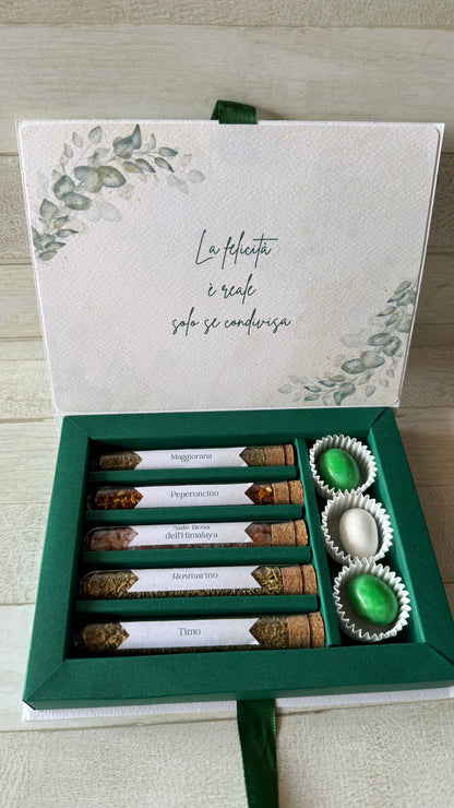Bomboniera Laurea – Cofanetto a Libro con Set di 5 Spezie