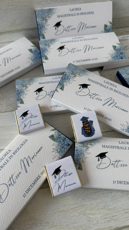 Cioccolatini Laurea – Cofanetto a Scorrimento Personalizzabile (33 × 33 mm)
