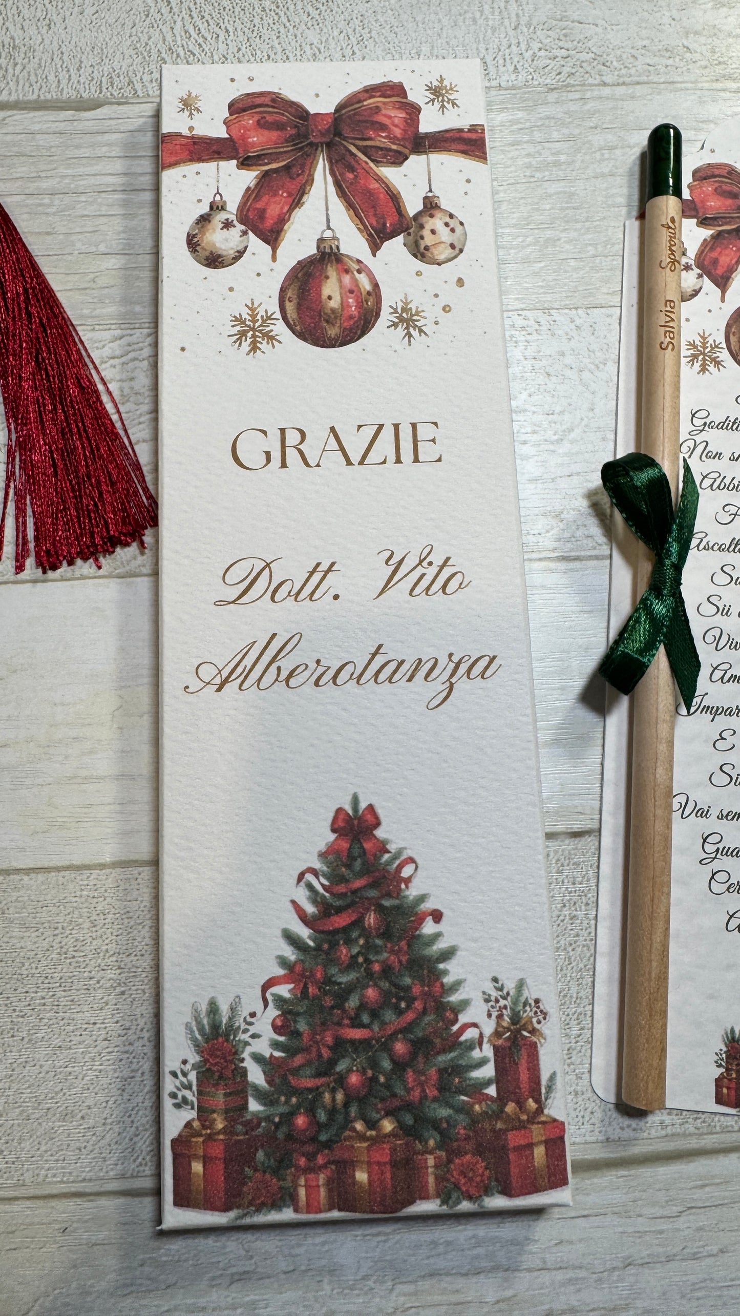Idea Regalo Natale con Matita Seminabile - Segnalibro e Astuccio