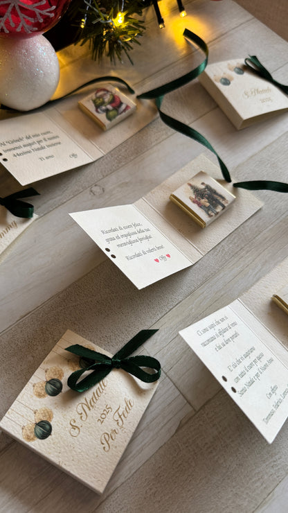 Cioccolatini Natale - Mini Libretto con Cioccolatino Personalizzato